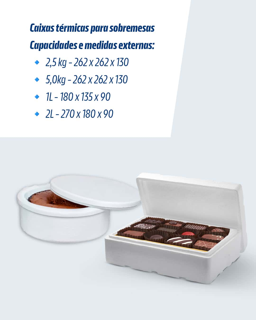 Caixas térmicas para sobremesas